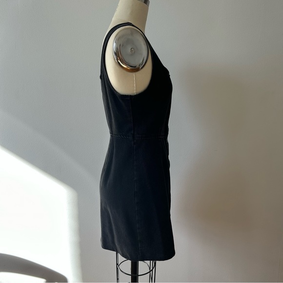 Washed Black Denim Button-up Mini Dress - Picture 5 of 11